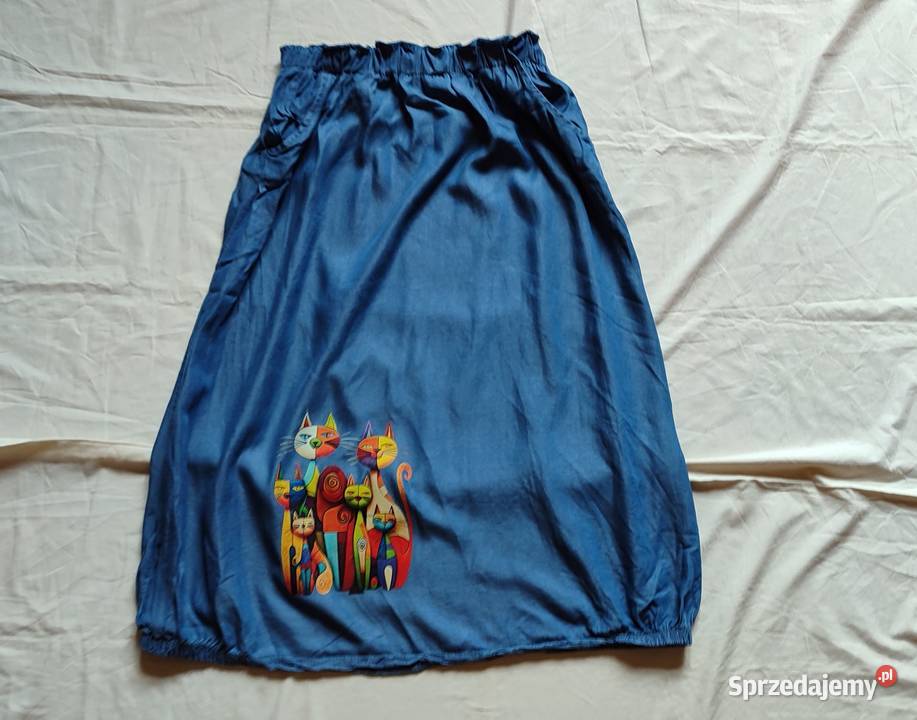 spódnica z kotami artystyczna handmade L pomorskie Gdańsk sprzedam