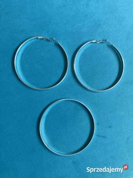 Srebrny komplet biżuterii kolczyki koła Nisko