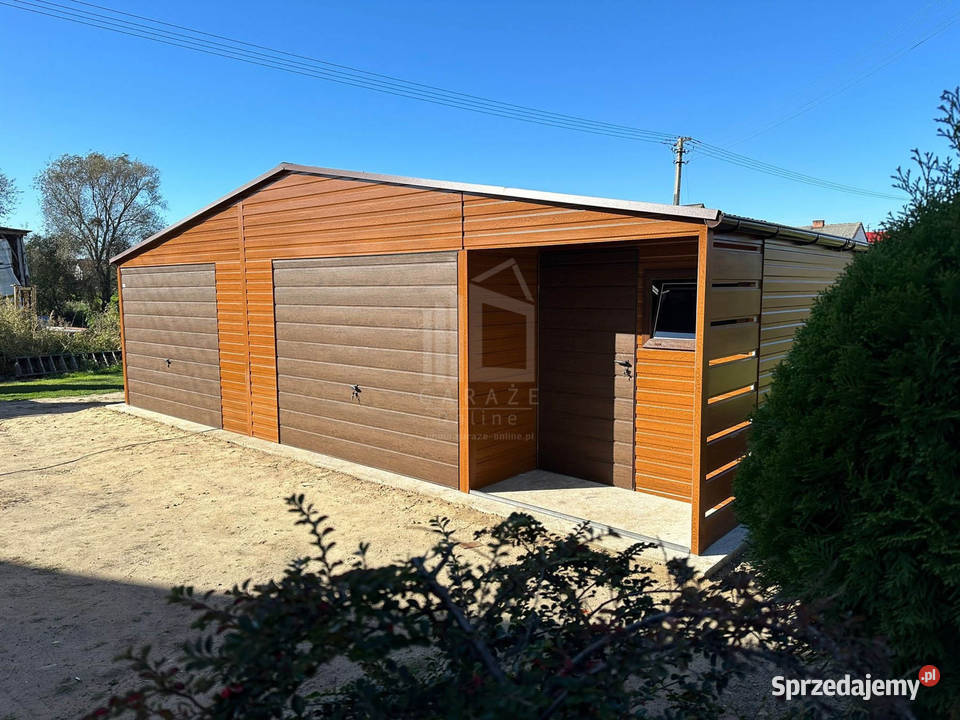 Garaż Blaszany 10x6m Wnęka 2x1m 2x Brama Uchylna Grudziądz