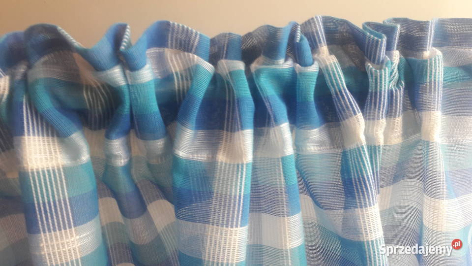Zasłona kraciasta niebieska szer 93 151 wys Radom