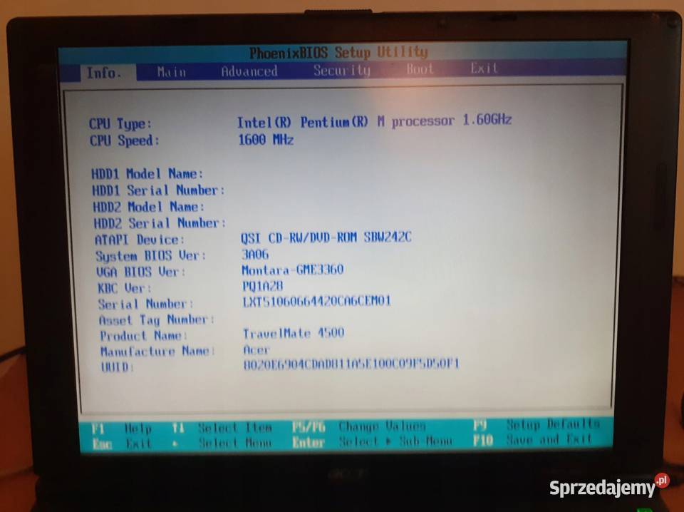 Laptop Acer TravelMate 4500 z WIFI Sprawny Acer mazowieckie