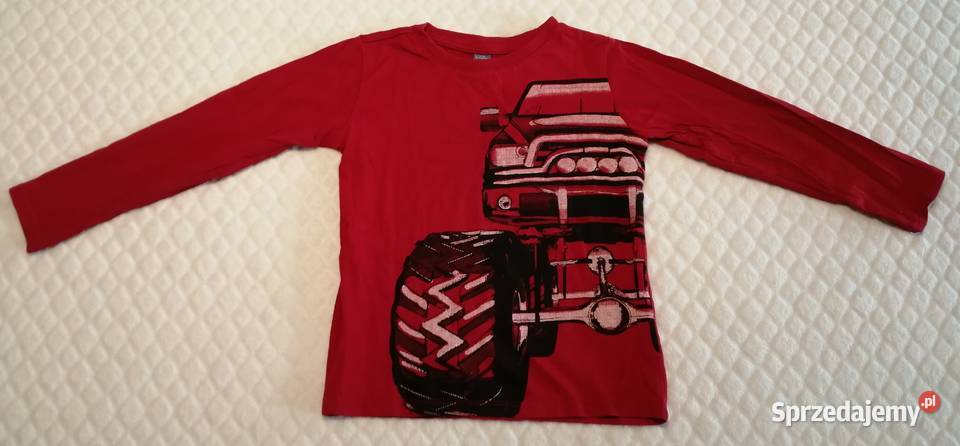 Koszulka długi rękaw chłopięca czerwona Monster Czeladź