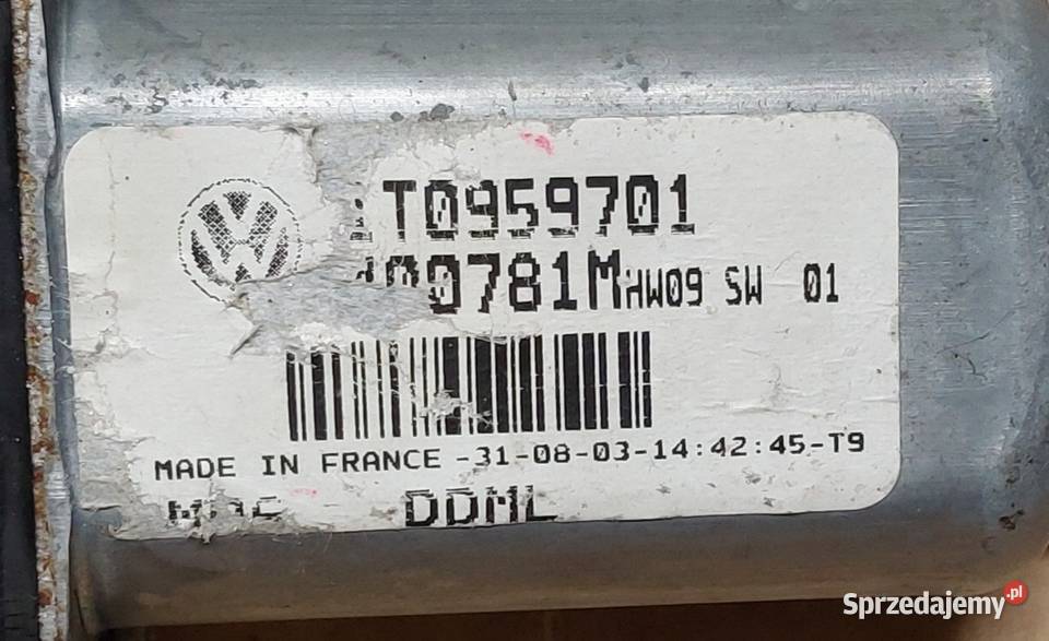 SILNICZEK SZYBY LEWY PRZÓD VW TOURAN 1T0959701 dolnośląskie Mielęcin