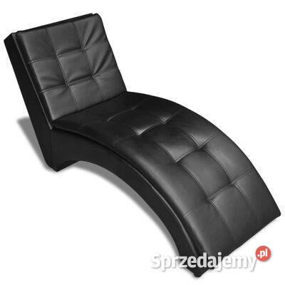 vidaXL Szezlong z poduszką czarny sztuczna