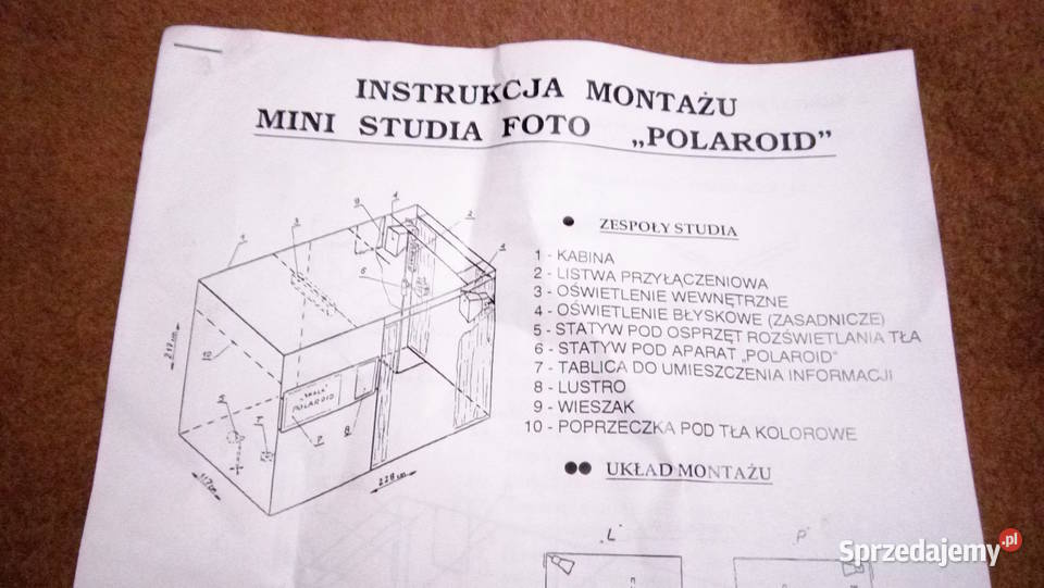 Przenośne studio polaroid plus statyw