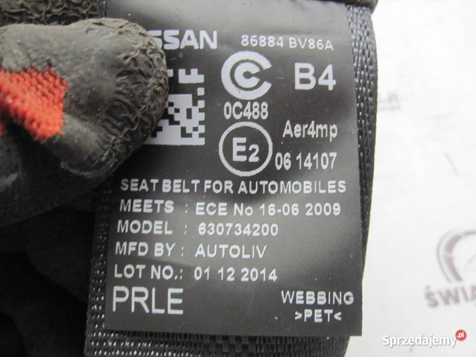 NISSAN JUKE I LIFT 15r pas bezpieczeństwa prawy Kielce sprzedam