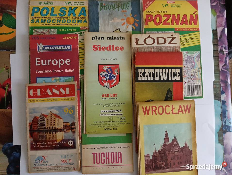 MapyPlany miastZESTAW 10sztuk zachodniopomorskie Szczecinek sprzedam