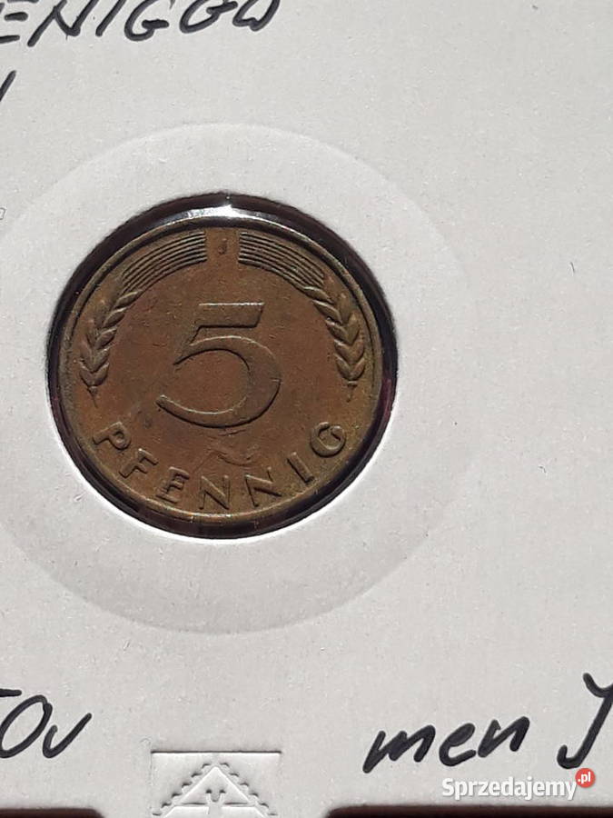 5 Fenigów RFN 1950 r men J Konin