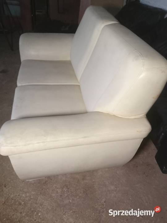 Sofa brązowa skórzana biała kremowa Czernikowo sprzedam