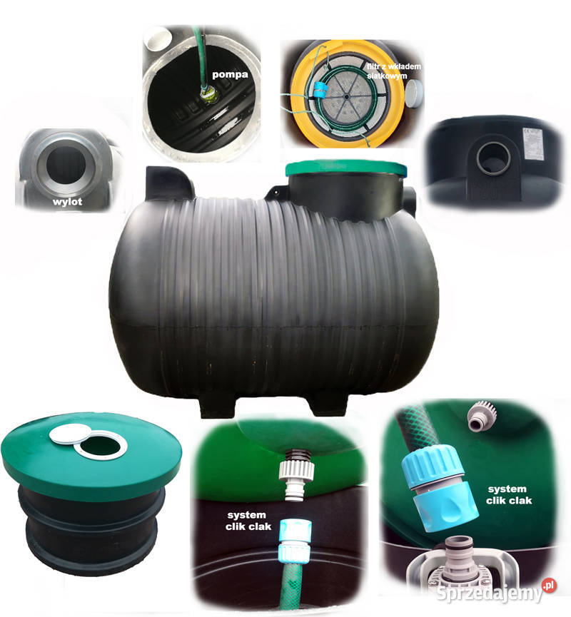 ZBIORNIK NA DESZCZÓWKĘ 3000L B3 ZESTAW Z POMPĄ