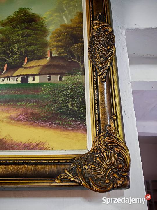 Stary obraz w pięknej ramie świętokrzyskie