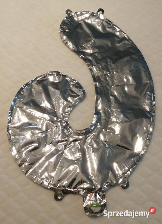 Balon foliowy Cyfra 6 srebrny 35 Zabawka Pozostałe sprzedam