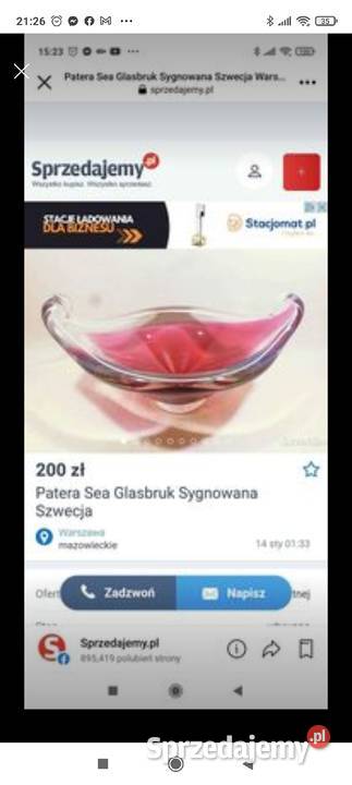SZMARAGDOWA PATERA SEA GLASBRUK SZWECJA SEA 545 Pabianice sprzedam