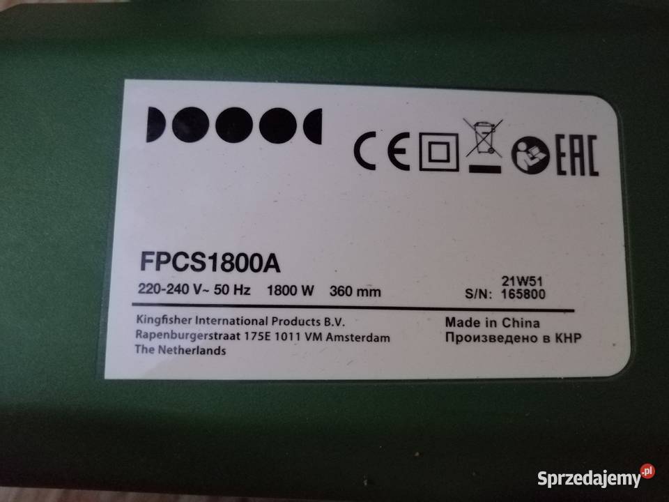 PIŁA ŁAŃCUCHOWA ELEKTRYCZNA OPP FPCS1800A 1800W Wyrzeka - Sprzedajemy.pl