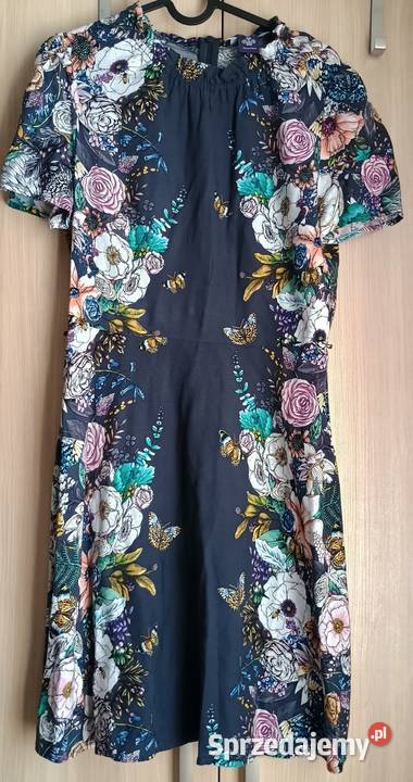 Letnia sukienka w kwiaty z wiskozy L 40 Oasis Inny materiał Kraków