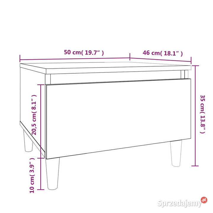 Stolik boczny brązowy dąb 50x46x35 materiał Warszawa sprzedam