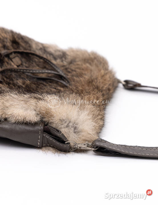 Skórzana torebka futrzana naturalne futerko z