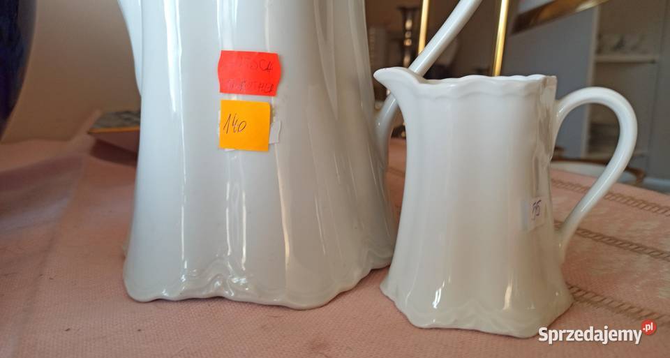 Dzbanek Seltmann Weiden Germany Biały niebieskie Gdańsk