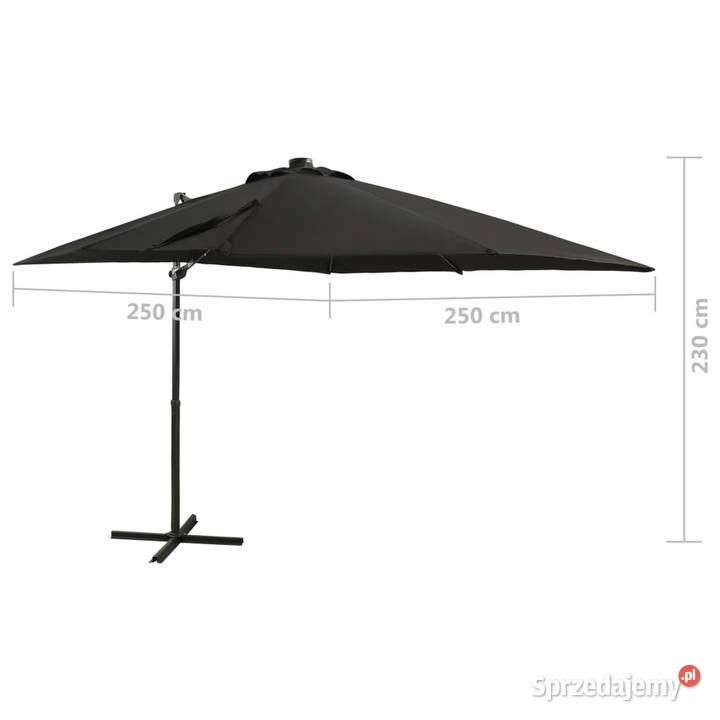 Parasol wiszący z lampkami LED i słupkiem 250 Warszawa sprzedam