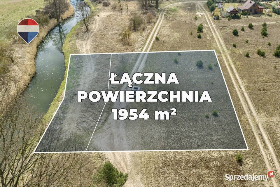 Działka z linią brzegową i zabudową rekreacyjną 1954m2 Jesiona