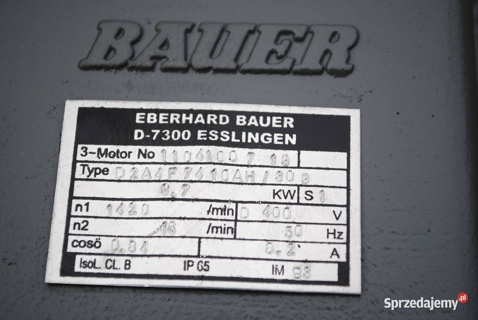 Motoreduktor 37kw 16obrmin Firmy Bauer Kargowa