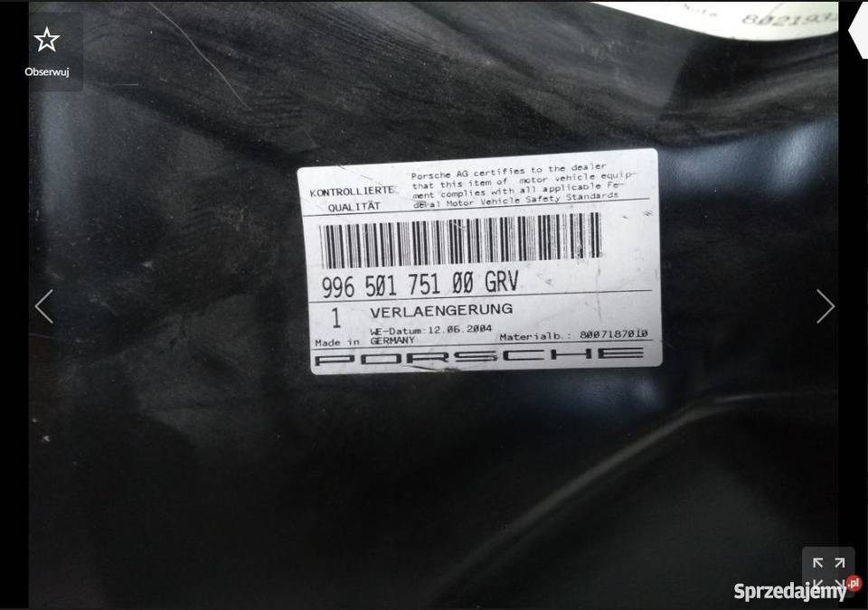 Przedłużenie Porsche Boxster 986 Pilzno