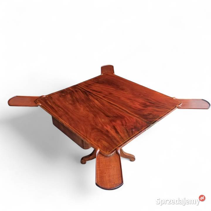Unikatowy Stolik Karciak Biedermeier rozkładany Meble Suchorzew