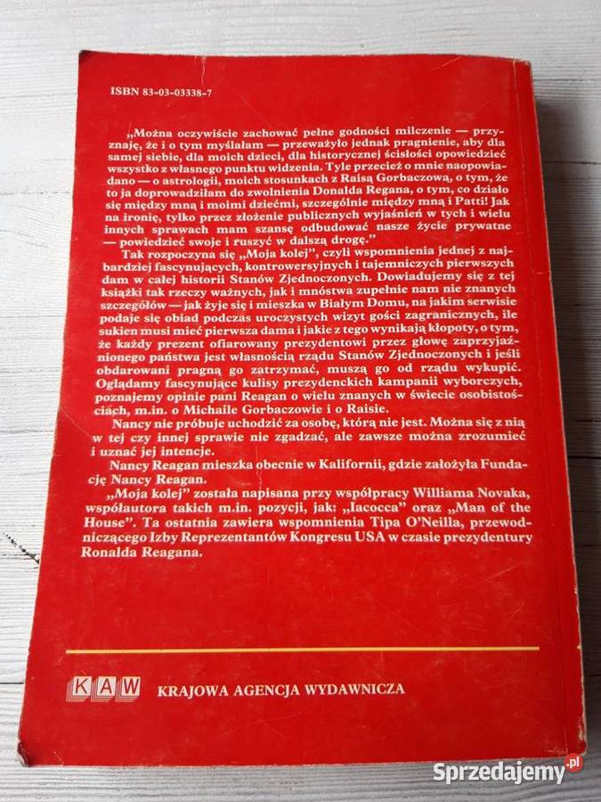 Moja kolej Nancy Reagan 1991 Książka śląskie Bielsko-Biała