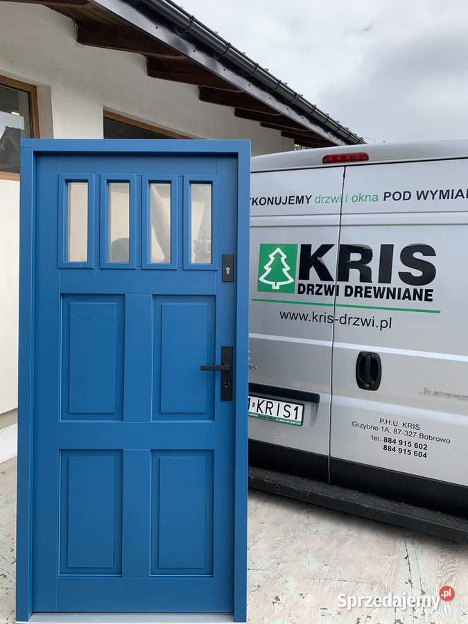 DRZWI ZEWNĘTRZNE DREWNIANE 75 dąb ANGIELSKIE Budownictwo i akcesoria Bobrowo