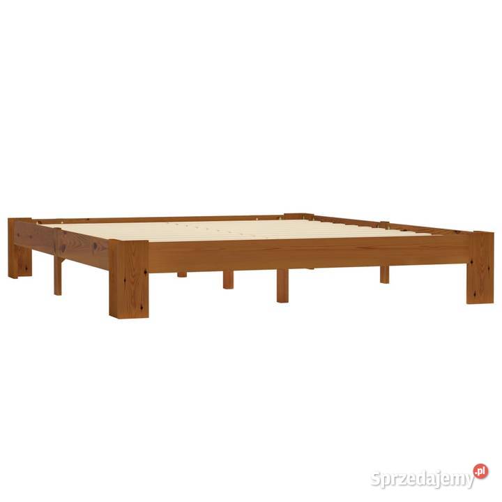 vidaXL Rama łóżka, jasnobrązowa, lite drewno sosnowe(283291)