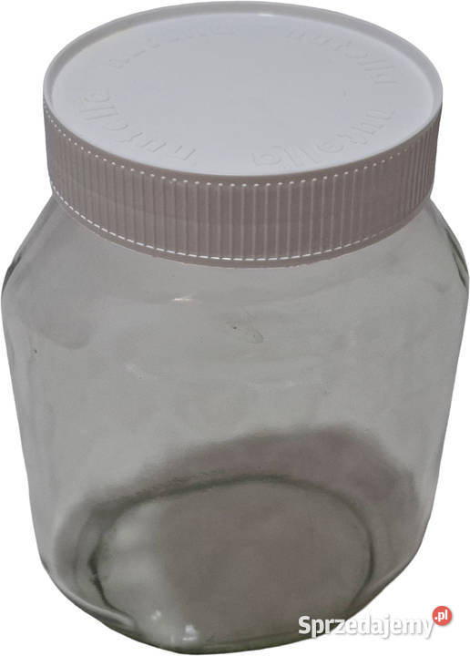 Szklany słoik Nutelli plastikowa nakrętka 825g Czeladź