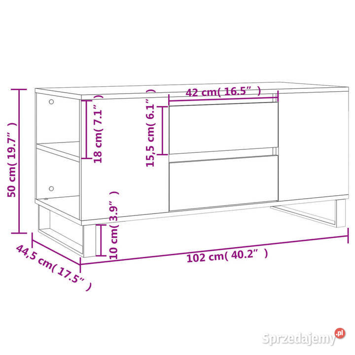 Stolik kawowy dąb sonoma 102x445x50 WM831007 Warszawa