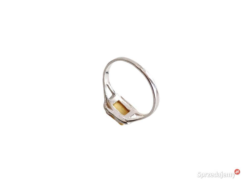 7548 Listek Bursztyn Kwiatek Pierścionki sprzedam