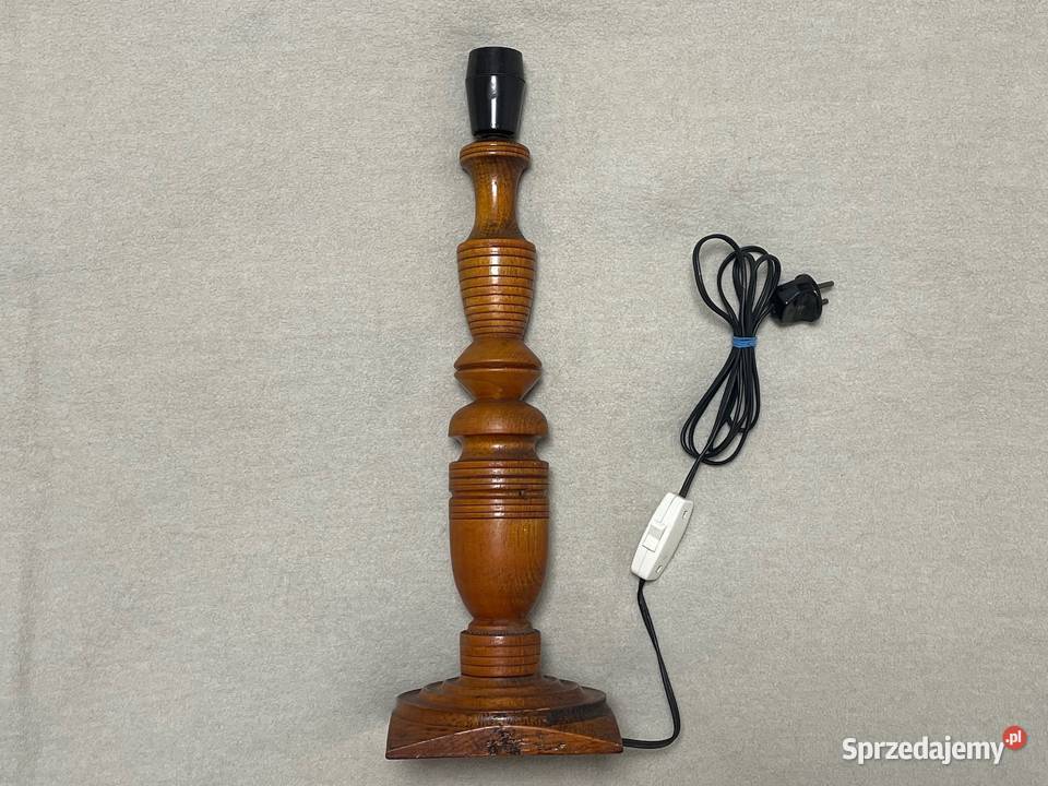 Stara lampa PRL drewniana 50