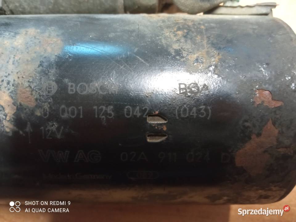 Rozrusznik Bosch 001125042 VW 14 D 02A 911 024 D Rok produkcji 2002 Oleszyce
