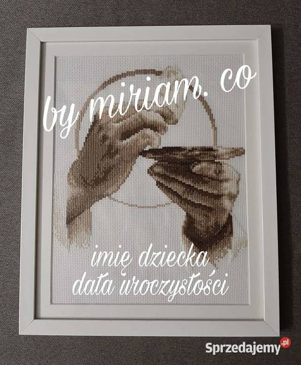 Komunia obrazek haft śląskie
