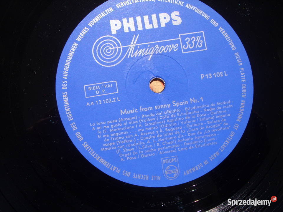 Winyl LP MUSIC FROM SUNNY SPAIN 1PHILIPS P13 Wołów