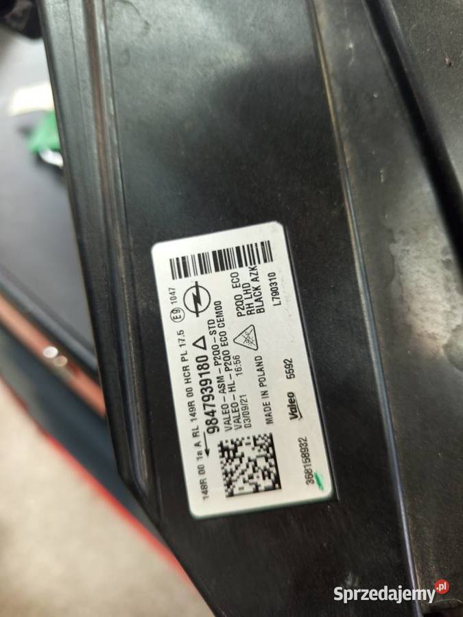 Reflektor prawy mokka b orginalny full led osobowe Rzeszów