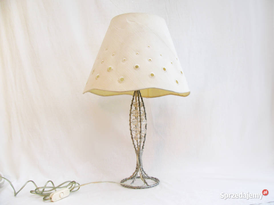 Duża Lampka Metal chrom Kryształki Szczecinek