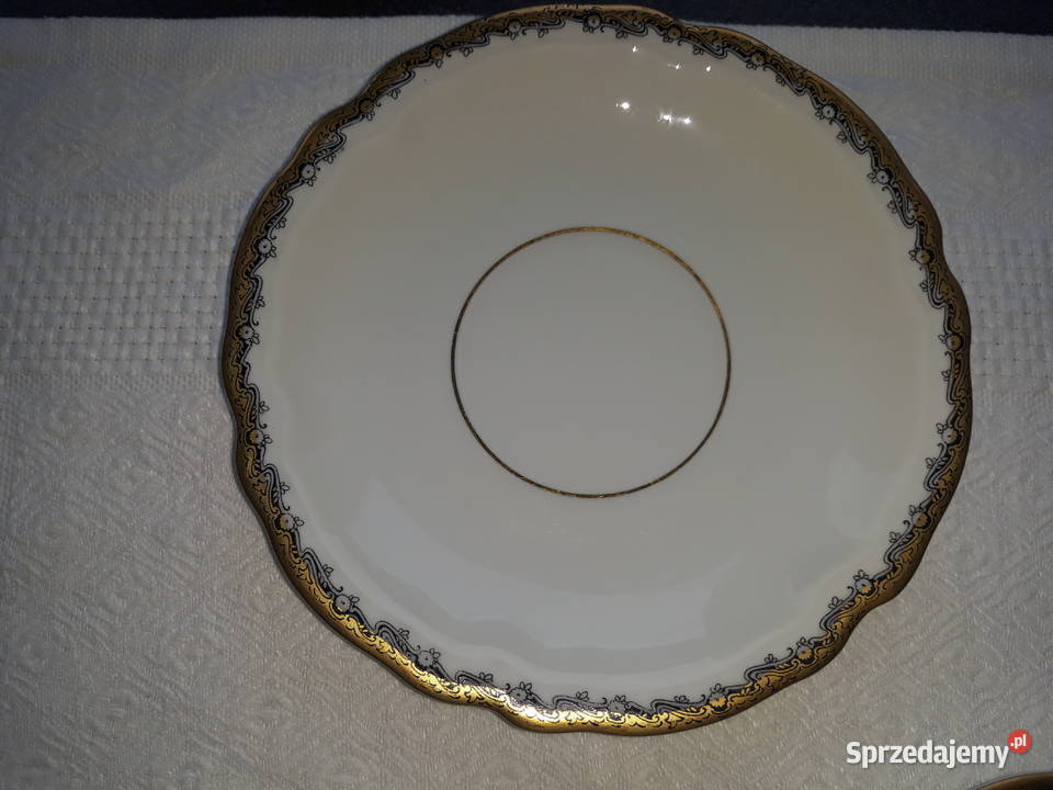 talerz talerze porcelana w kwiatki złocenia pomorskie sprzedam