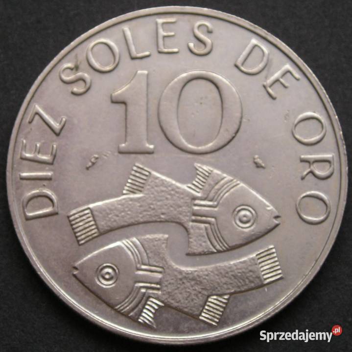 PERU 10 SOLES DE ORO 1969 RYBY łódzkie Łódź