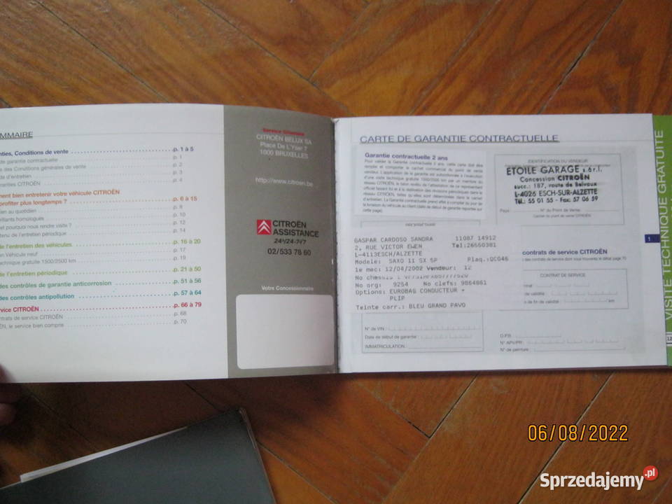 Citroen Saxo 3 instrukcje obslugiksiazka sprzedam