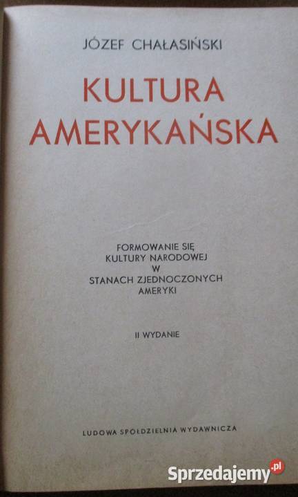 Kultura amerykańska Józef Hałasińskisocjologia Kultura i Rozrywka Łódź