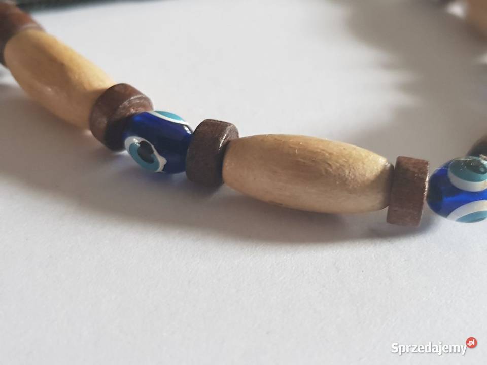 bransoletka koraliki oko horusa drewno szkło Dla kobiet Kielce sprzedam