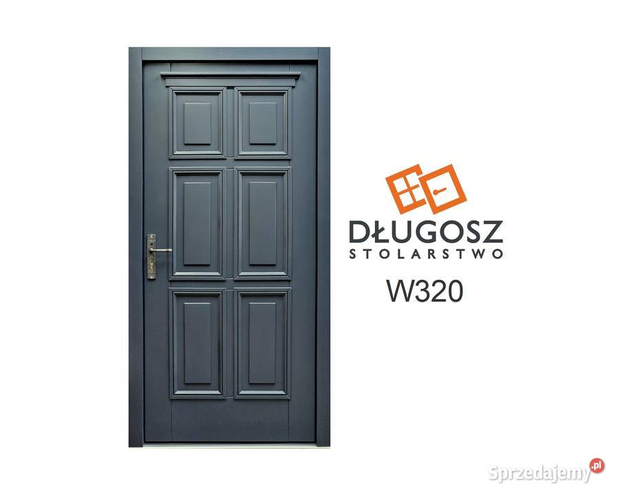 Drzwi DŁUGOSZ zewnętrzne drewniane wejściowe Długołęka