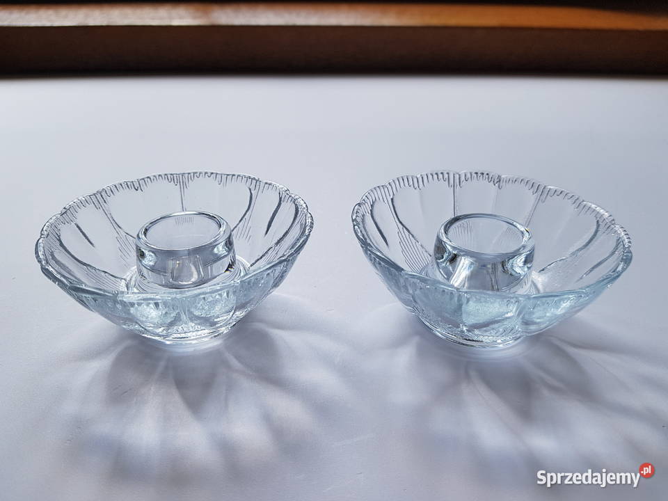 Świeczniki Kier Ząbkowice świecznik szkło PRL śląskie Dąbrowa Górnicza