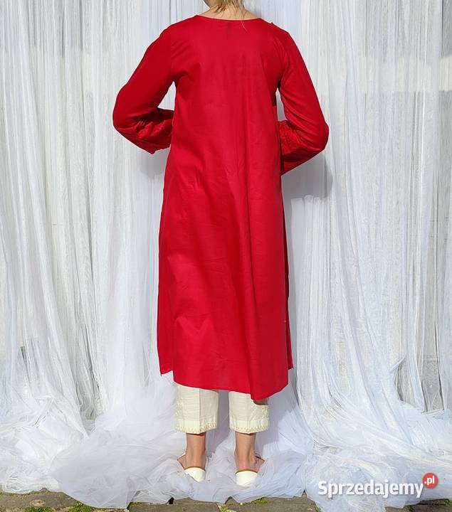 Długa tunika indyjska S 36 różowa bawełna boho Rozmiar 36(S) zachodniopomorskie Szczecin