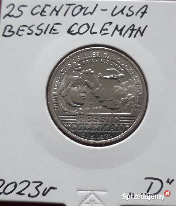 25 Centów USABessie Coleman 2023 r men Dmennicze Konin sprzedam