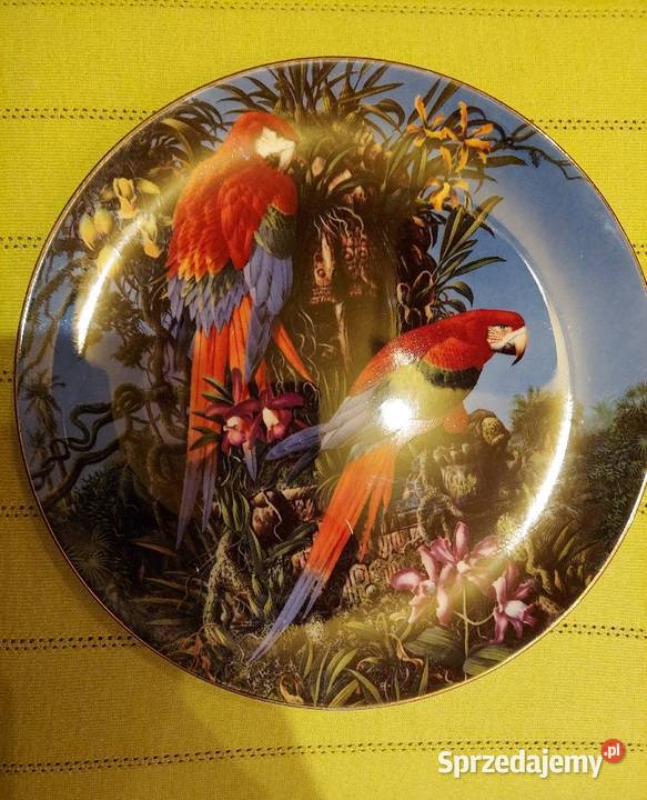 Kolekcjonerski talerz Wedgwood z papugami