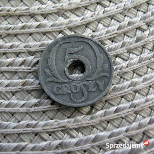 Polska 5 Groszy 1939r Cynk Kalisz